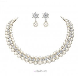 Luxusný perlový set náhrdelník + náušnice COCO NN07